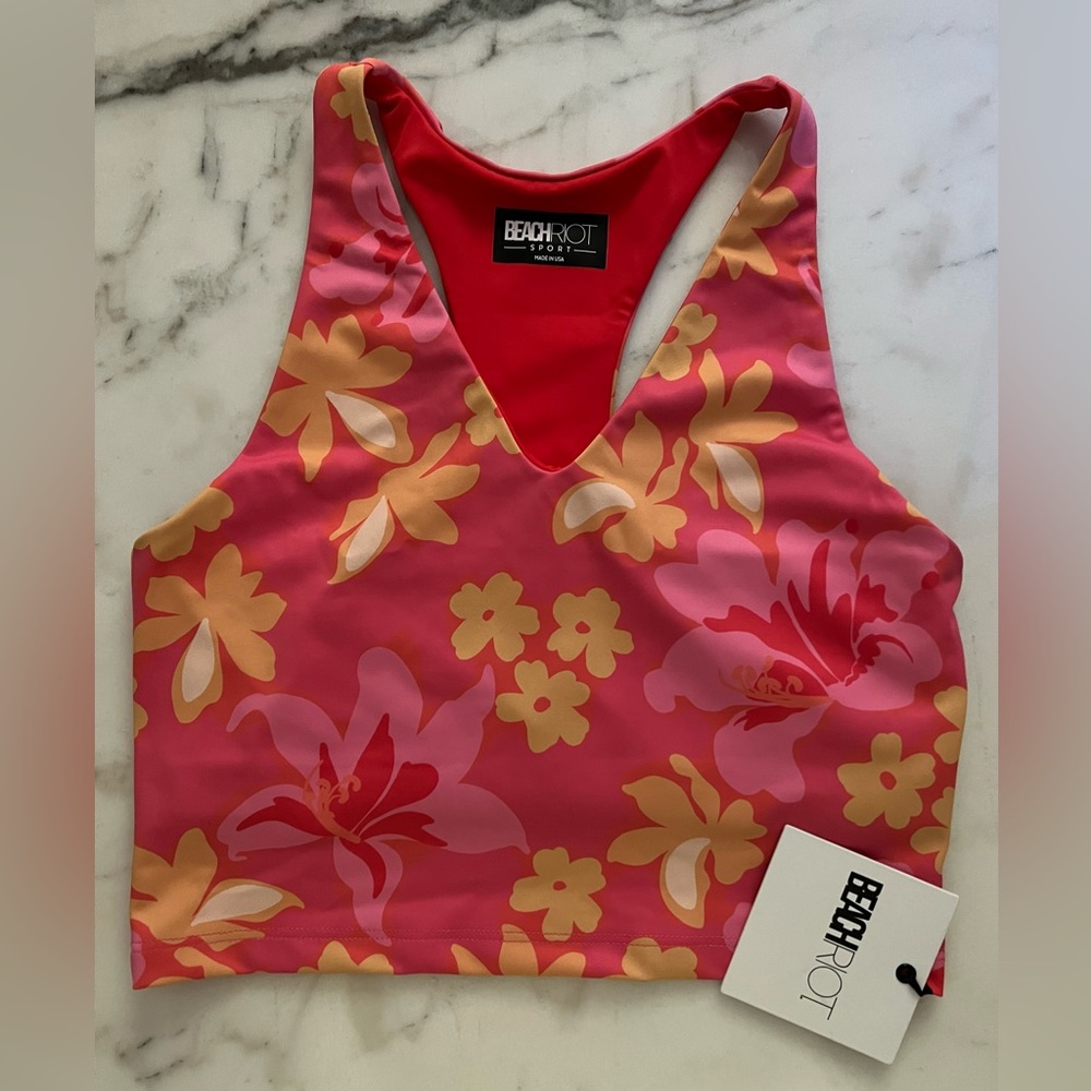 Beach Riot Hula Hibiscus Ruby Top
